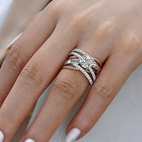 Prstenovi za djevojčice Angažman okrugli rez Zirkoni Žene vjenčani prstenovi nakit za žene za žene Full