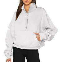 Bluze za žene na pola zip pulover Hoodie četvrtina zip dukseva padajuća odjeća sa džepovima sa džepovima