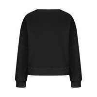 Halloween tiskani džemperi za žene Halloween Bat print dugih rukava duks casual bluza pulover vino xl