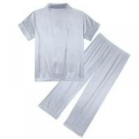 Pajama set za dječje dječačke djevojke gumb-up svilena pidžama noćna odjeća noćna odjeća salon za salon