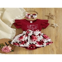 MA & Baby Newborn Baby Girls ROMPER haljina cvijeća Print Fly rukave za rubne suknje