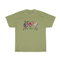 Mir ljubavni pas težak pamuk tee, inspirativna košulja, pasa majica