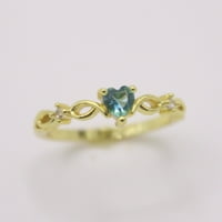 Djevojke Heart Cubic cirkonijska šuplja prstena za vjenčanje nakit poklon legura kubična cirkonija zlato