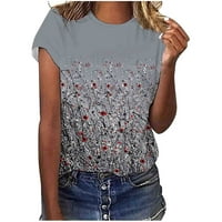 Ženske košulje Ljetne kratke kratke majice kratkih rukava Ležerne prilike Cvijeće Ispiši tuniku TEES