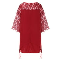 Yuelianxi ženske plus veličine ljetne haljine moda izdubljena dugih rukava MESH midi haljina casual
