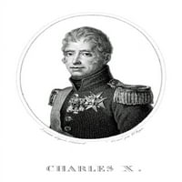 Charles. Nking Francuske, 1824-30. Savremena gravura francuskog linije i slabine. Poster Print by