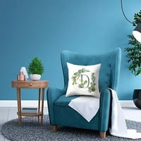 SHPWFBE COOR jastuk za uređenje navlake za zeleno sočno cvijeće Engleski abeceda Početna Mekana jastuka