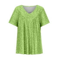 Cofeemo žensko ljeto T-Shrits modne čvrste boje V-izrez kratkih rukava kratkih rukava bluze plus veličina