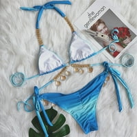 AUNAVEY ženski trendovski trokut bikini set zapise od Rhinestone Halter kupaći kupaći kostim