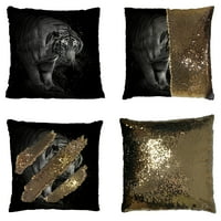 Životinjski jastučnica, tigar crno-bijeli reverzibilni sireni jastučni jastučni jastuk na poklopac zgloba