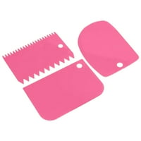 Rinhoo set strugač plastični krem ​​spatula DIY torta ukras alata za kućne pekarstvo, ružičasta