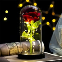 Predmeti velike ponude, DVKPTBK Immortalni cvjetni stakleni poklopac simulacije ruže LED svjetlo za