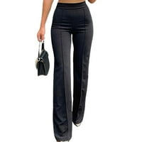 Ženske rastezljive visoke stručne hlače sa mornarom Bell Flare Hlače Blue XL