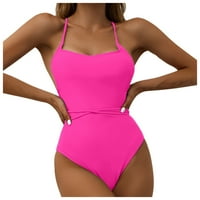 Knqrhpse kupaći kostim Žene Slim tanki konzervativni jedno - čvrsti boja High Struk kupaći kostim za