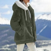 Zimske jakne za žene Ženske modne Soild Winter Loop plišani kaput sa dugim rukavima