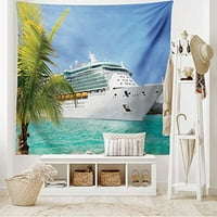 Holiday Tapistry, Cruise Jedring Port Tropic Relaxation Putovanje Pomorje, Tkanina Viseća dekora za