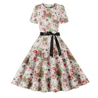 Ljetna haljina s kratkim rukavima Ljeto Maxi haljine za žene pamučne ženske vintage haljine s kratkim