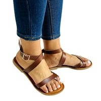 Miayilima kafe sandale za žene ravne ljetne sandale sandale retro kopče moda za žene sandale
