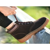 Woobling Muške sigurnosne sigurnosne cipele za zaštitu od proboja - otporne na radne udobnosti Industrijske čizme plišano visokog gornjeg smeđeg 4,5