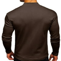 Groanlook muške vrhove majica od pune boje košulja s pola kratkih majica MENS casual bluza drži topli