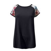 Ljetne košulje za žene Boho Formalna majica tiskana majica za majicu O-izrez kratkih rukava na vrhu