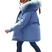 Žene plus veličina svakodnevno zimski kaput rever ovratnik dugih rukava vintage zgušnjava kaput jakna