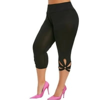 Yubnlvae nogavi za žene modne žene plus veličine čvrste šuplje elastične struke casual gamaše hlače