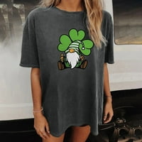 Gotyoou ženski povremeni okrugli vrat tiskani majica kratkih rukava St. Patrick's Pather par majica