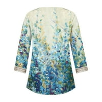 Plus veličina ženskih vrhova ženske čipke majice Bluza Vintage cvjetna bluza V izrez Sakrij trbušni