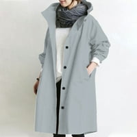 Homenesgenicki Fleece kaput za žene Ženska džepa za rekreativni kaput dugih rukava s kapuljačom dugih