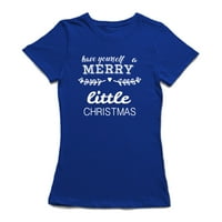 Mistletoe ima sebe srećne majice Božićne žene kraljevske plave majice, ženske velike