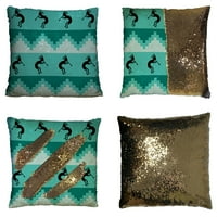 Jugozapadni dizajn Cool tirkizne boje Reverzibilna sirena Sequin jastuk na jastuku Početna Dekor jastuk