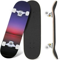 PRXCM Skateboard Kompletna za početnike Odrasli Tinejdžeri 8 Purple Sky Maple Dvostruki kcnusni skejteboards