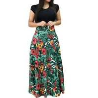 Cvjetni tisak Boja podudarna haljina duga suknja Ženska odjeća za žene za žene Casual svakodnevno trošenje