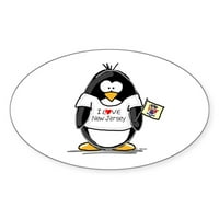 Cafepress - New Jersey Penguin Ovalna naljepnica - naljepnica