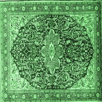 Ahgly Company Zatvoreni pravokutnik Medaljon Smaragd zelene tradicionalne prostirke, 7 '9 '
