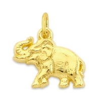 Mini pravi solidni zlatni šarm slonova na raspolaganju u 10K ili 14K, mikro sreći šarm za pričvršćivanje