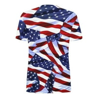 Strungten ženska modna casual kratkih rukava Dan nezavisnosti Ispis okrugli vrat Pulover TOP bluza Žene