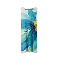 HHEI_K Ljetne haljine za majice za žene Swing Sunčana haljina na plaži Cowimsuit Cover Ups s džepovima