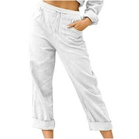 Amidoa ženske ravnodnevne noge za hlače od pune boje opuštena fit pantring hlače sa dnevnim boravkom sa džepovima Casual Comfy gant