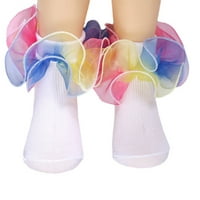 Dječje djece Dječje djevojke dvostruke ruffle pamučne čarape Big ruffled čipkasti ukrasi princeze tutu