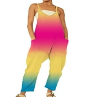 Žene Jumpsuits V izrez Romable Cvjetne tiske duge hlače Ležerne pantalone Plaža Playsuit White S