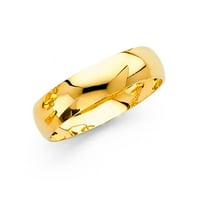 Jewels Lux14k Gold okrugli kubični cirkonijski žuti prsten za vjenčanje veličine 8