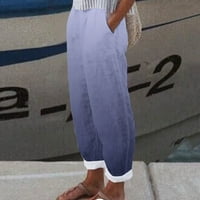 Ženske ljetne casual ispis Udobne labave džepne pantalone hlače