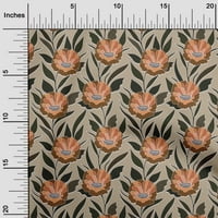 Onuone pamučni dres narančasto tkanina cvjetna retro šivaća tkanina od dvorišta otisnuta DIY odjeća