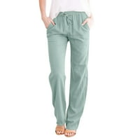 ManXivoo hlače za žene Ženske ležerne u boji labavi džepovi elastične pojaseve struk hlače Duge pantalone