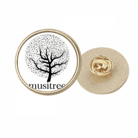 Muzička stabla Flourish Art Deco modni okrugli metalni zlatni pin broš snimka