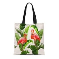 Platno tota torba Šareno prekrasan cvjetni ljetni uzorak tropski drizli Flamingo trajno za višekratnu