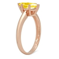 1CT Marquise Cut Yellow Simulirani dijamant 14k ružičastog godišnjice ružičastog angažovanog prstena