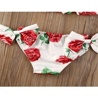 Dječji djevojčice Dječji kupaći kupaći kupališta cvjetni prugasti kratke hlače za plivanje bikini set